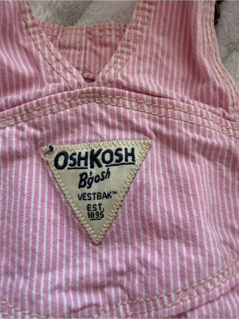 OshKosh B'gosh Pink Striped Corduroy Shortall Overalls